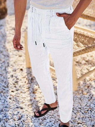 Clément™ | Pantalon large en lin avec cordon