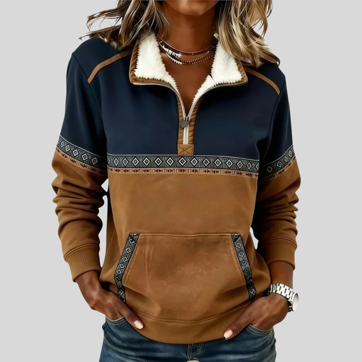 Alvette™ | Pull Sherpa à Col Kraag Demi-Zip