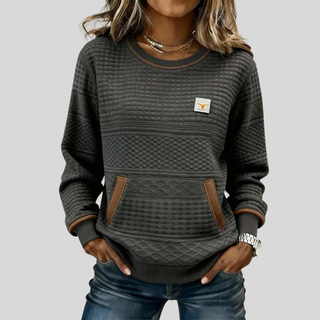 Noelle™ | Sweat-shirt à col rond en coloris bloc