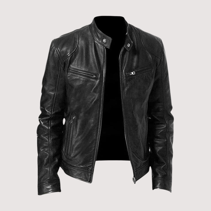 VESTE EN CUIR HAUT DE GAMME ÉLÉGANTE POUR HOMME
