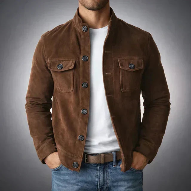 Bastien™ | Veste en cuir à boutons