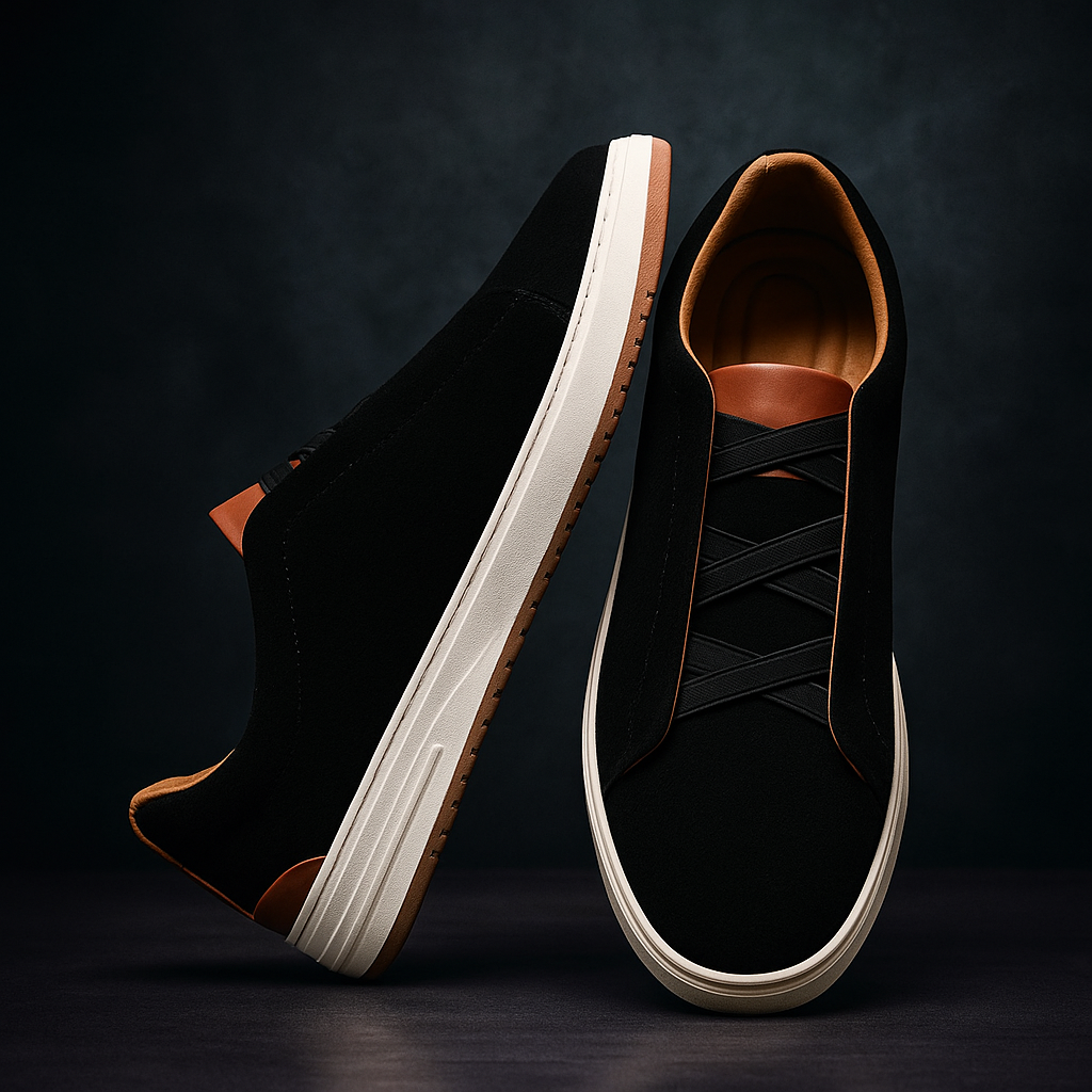 CHAUSSURES SANS LACETS EN DAIM POUR HOMME