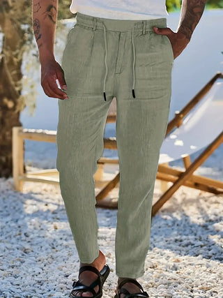 Clément™ | Pantalon large en lin avec cordon
