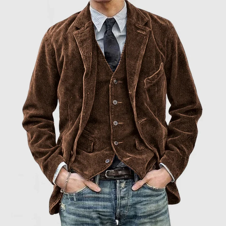Édouard™ | Blazer en velours côtelé vintage avec gilet