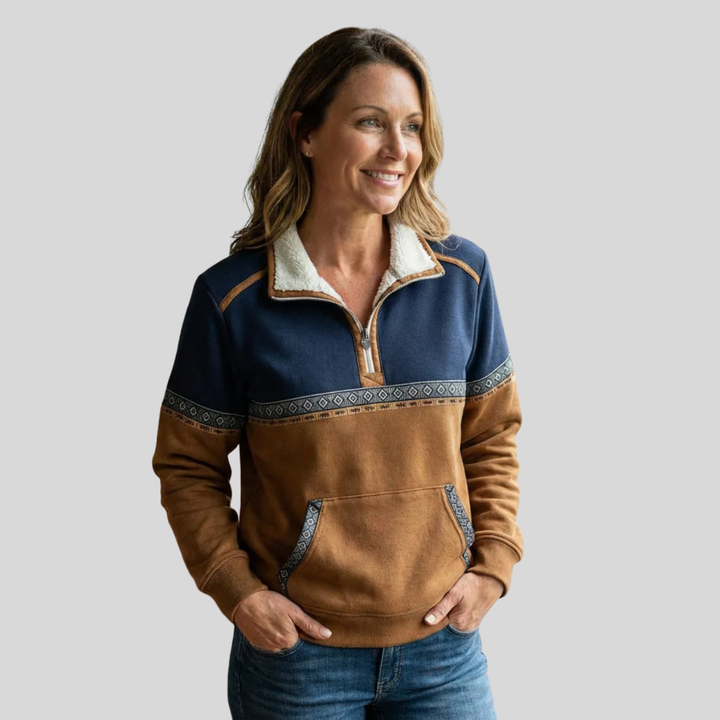 Alvette™ | Pull Sherpa à Col Kraag Demi-Zip