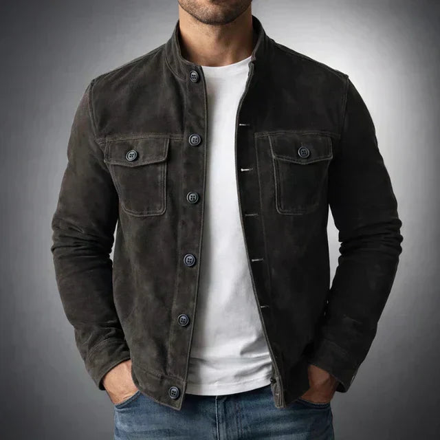 Bastien™ | Veste en cuir à boutons
