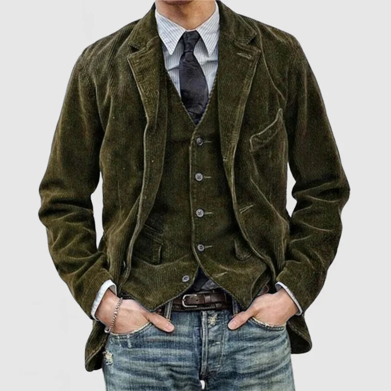 Édouard™ | Blazer en velours côtelé vintage avec gilet