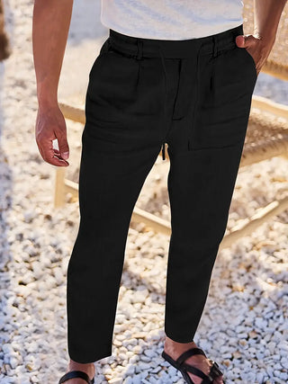 Clément™ | Pantalon large en lin avec cordon