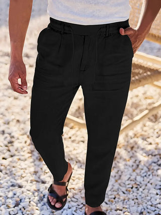 Clément™ | Pantalon large en lin avec cordon