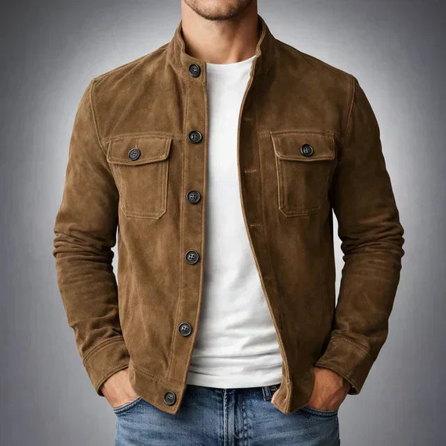 Bastien™ | Veste en cuir à boutons