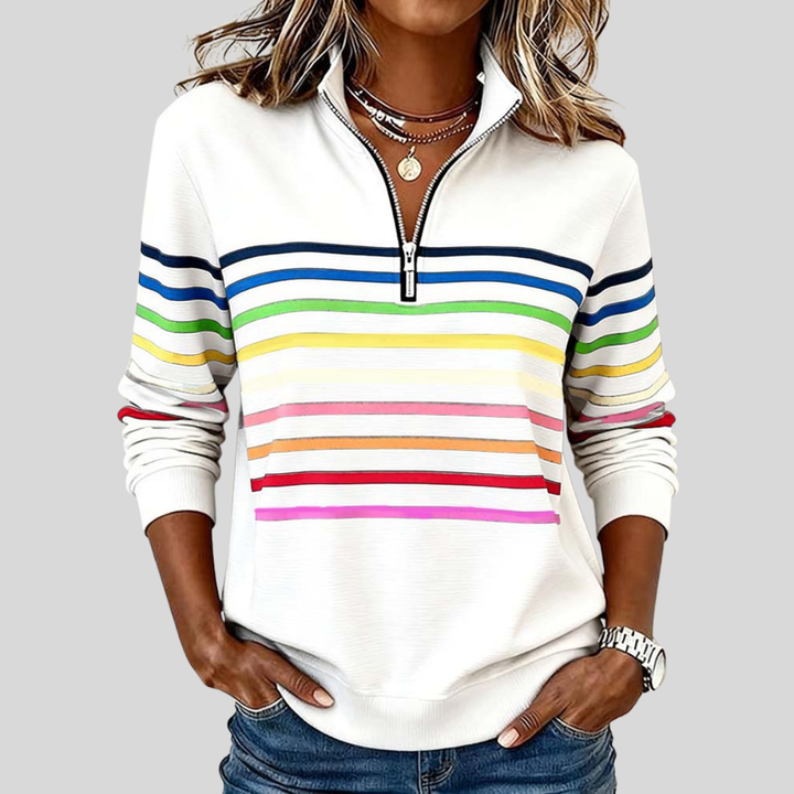 Prismette™ | Sweat-shirt à col zippé coloré à rayures