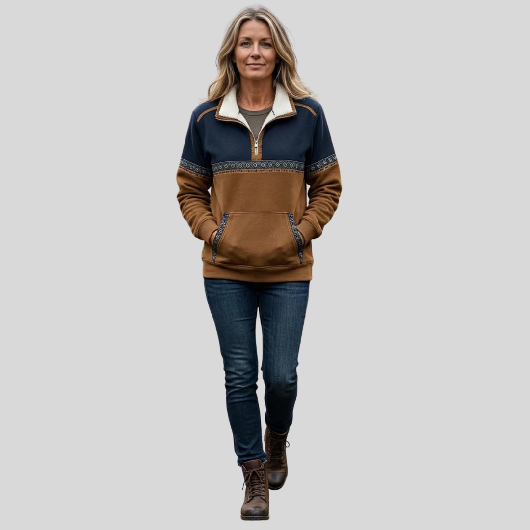 Alvette™ | Pull Sherpa à Col Kraag Demi-Zip