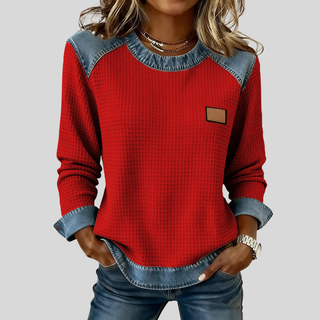 Delancine™ | Sweat-shirt en Design Patchwork