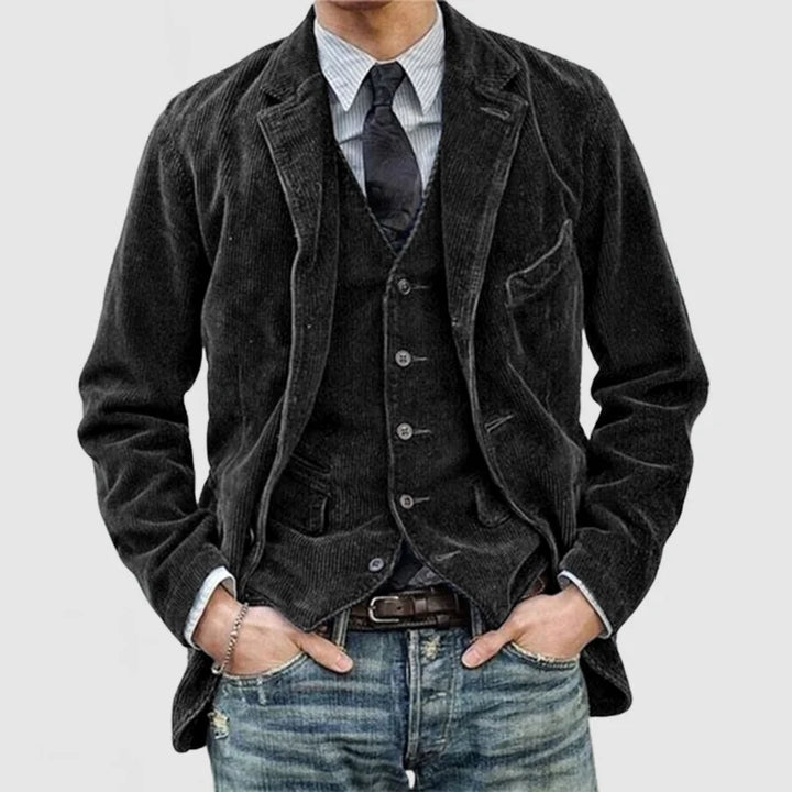 Édouard™ | Blazer en velours côtelé vintage avec gilet