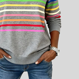 Prismette™ | Sweat-shirt à col zippé coloré à rayures