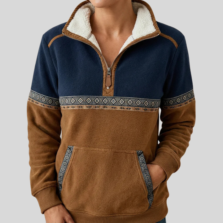 Alvette™ | Pull Sherpa à Col Kraag Demi-Zip