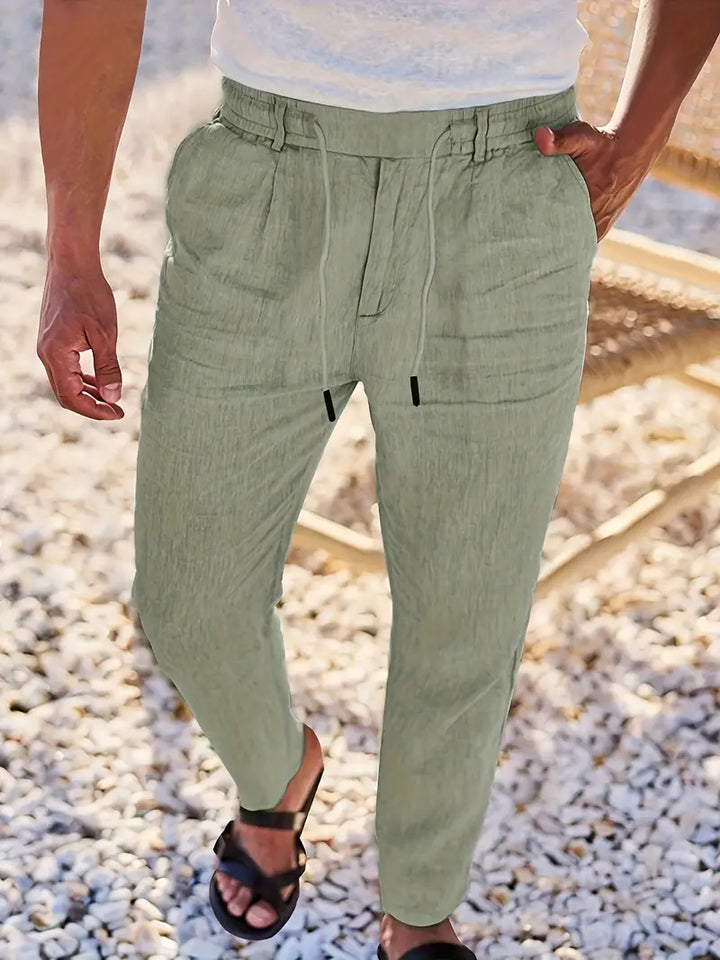 Clément™ | Pantalon large en lin avec cordon