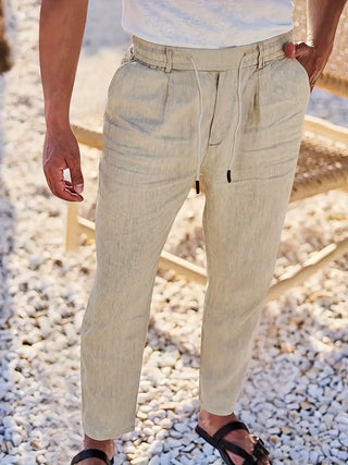 Clément™ | Pantalon large en lin avec cordon