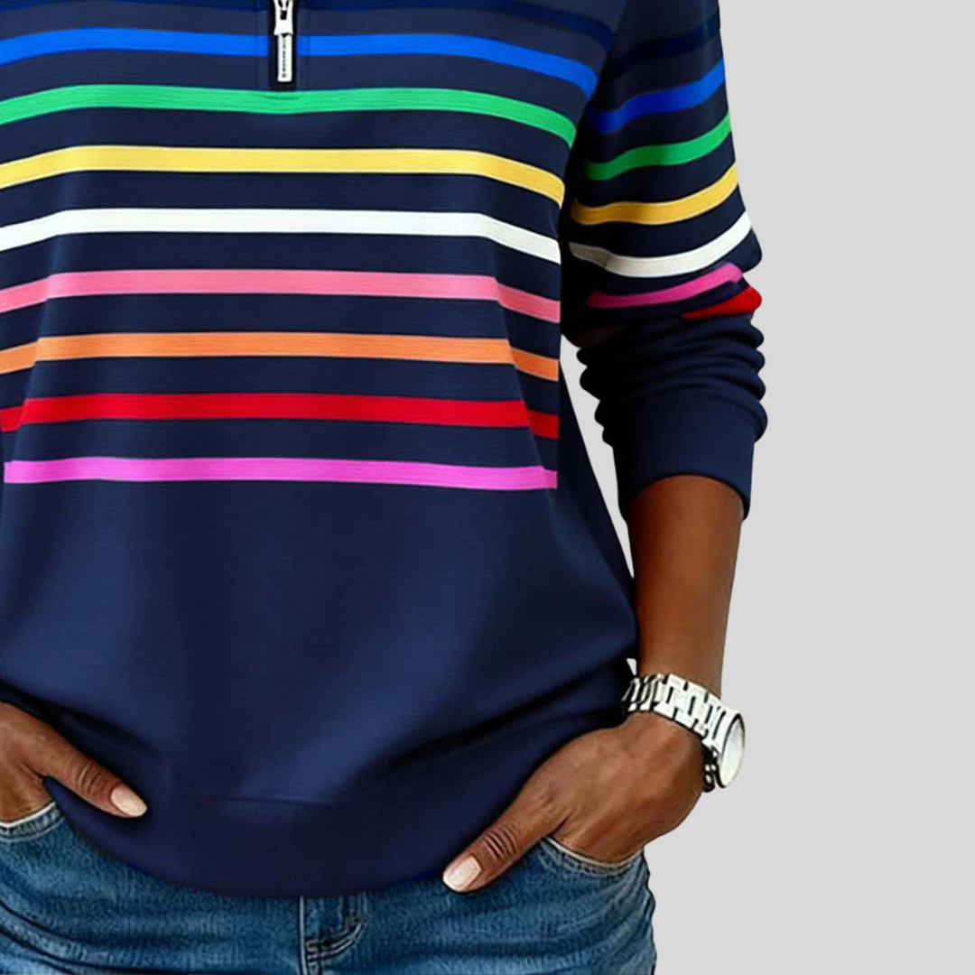 Prismette™ | Sweat-shirt à col zippé coloré à rayures