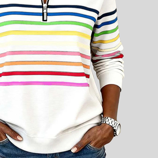 Prismette™ | Sweat-shirt à col zippé coloré à rayures