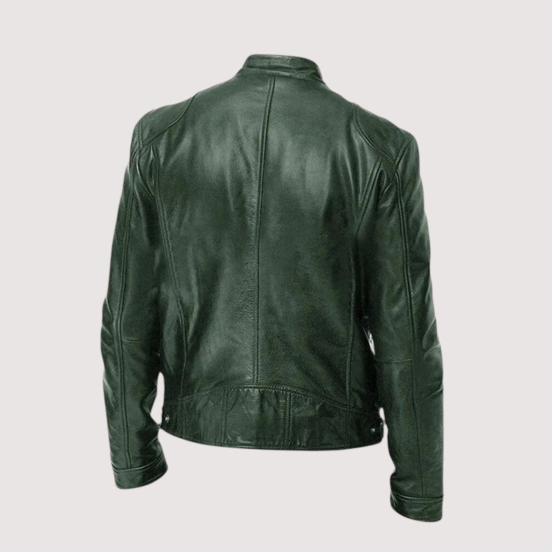 VESTE EN CUIR HAUT DE GAMME ÉLÉGANTE POUR HOMME