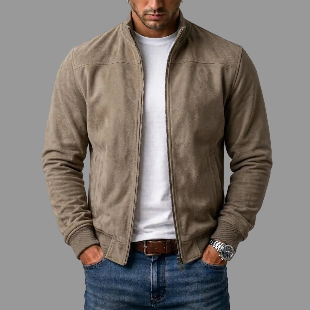 Lucien™ blouson bomber effet daim – kaki