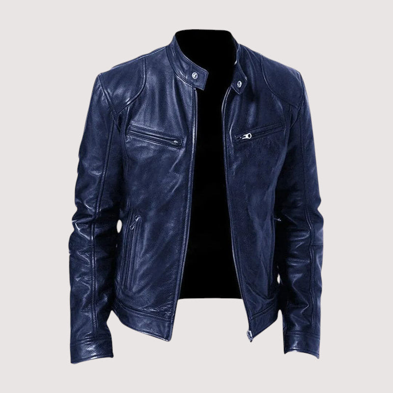 VESTE EN CUIR HAUT DE GAMME ÉLÉGANTE POUR HOMME