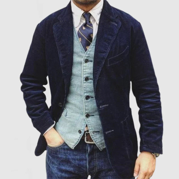 Édouard™ | Blazer en velours côtelé vintage avec gilet