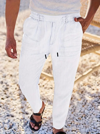 Clément™ | Pantalon large en lin avec cordon