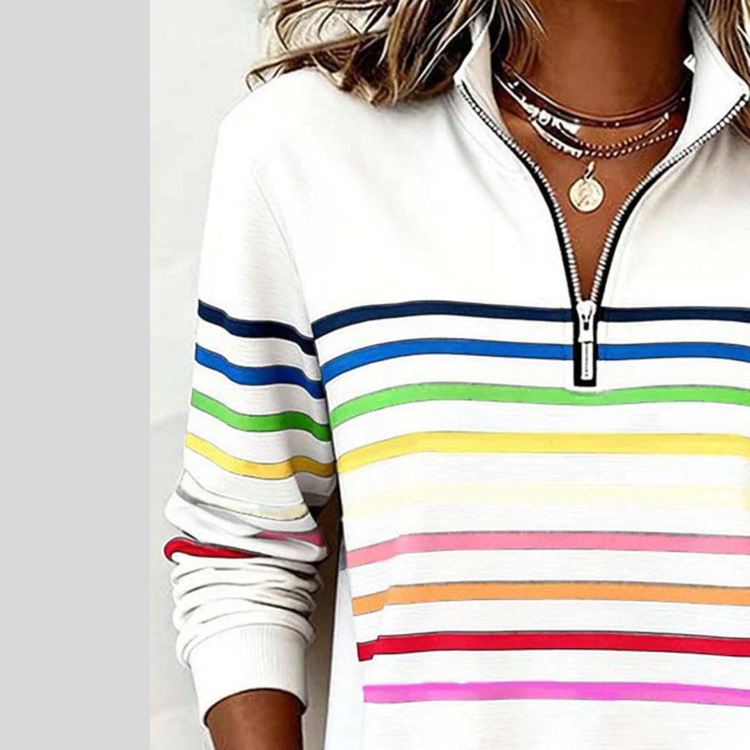Prismette™ | Sweat-shirt à col zippé coloré à rayures