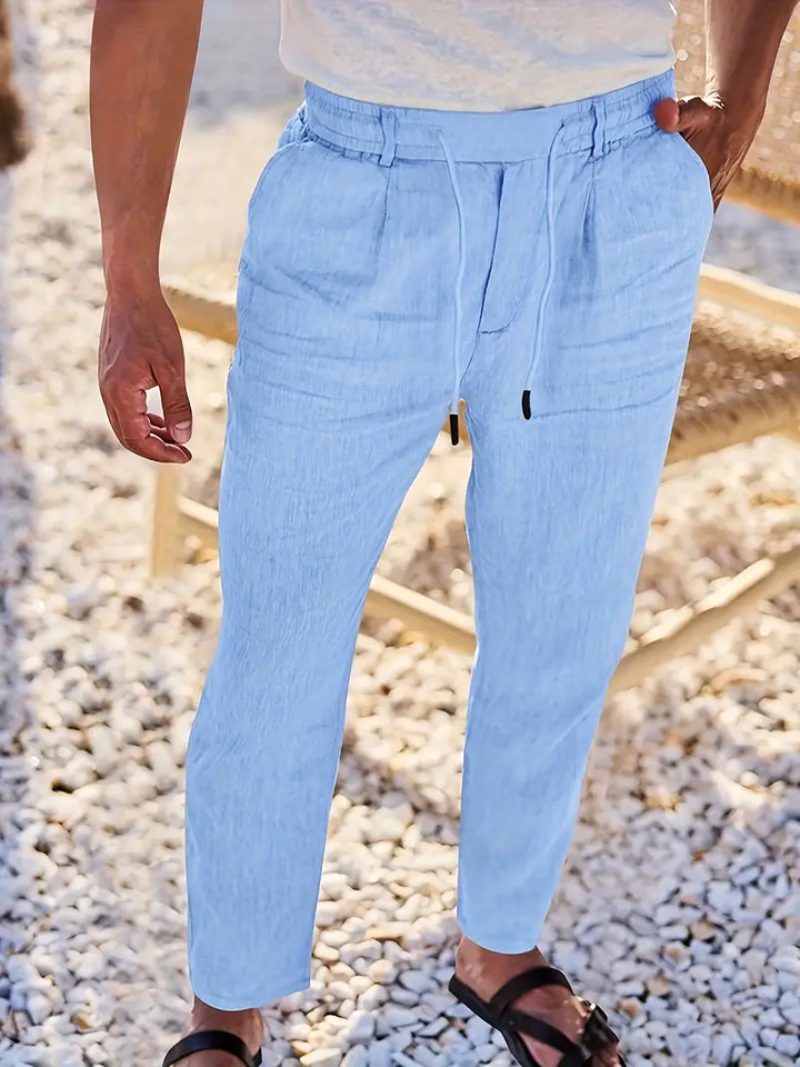 Clément™ | Pantalon large en lin avec cordon
