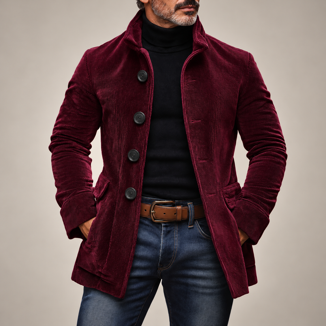 Théodore™ | Veste en velours côtelé à col montant