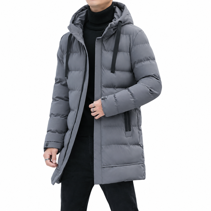 Leon™ | Veste matelassée longue pour hommes avec capuche