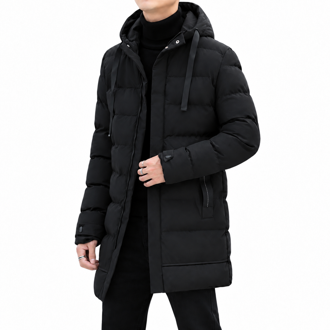 Leon™ | Veste matelassée longue pour hommes avec capuche