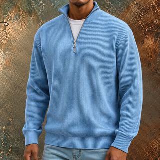 Laurent™ | Pull à col montant demi-zippé et manches longues