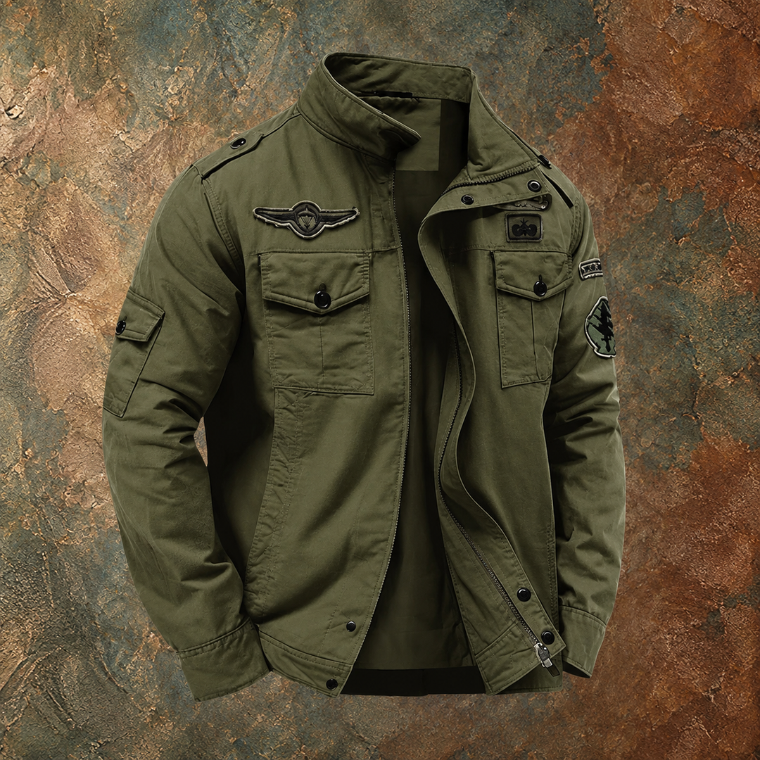 Veste militaire Marcel vert, mise en situation