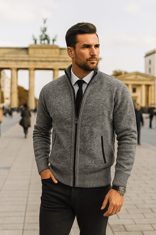 Léon™ | Pull zippé en maille cintré
