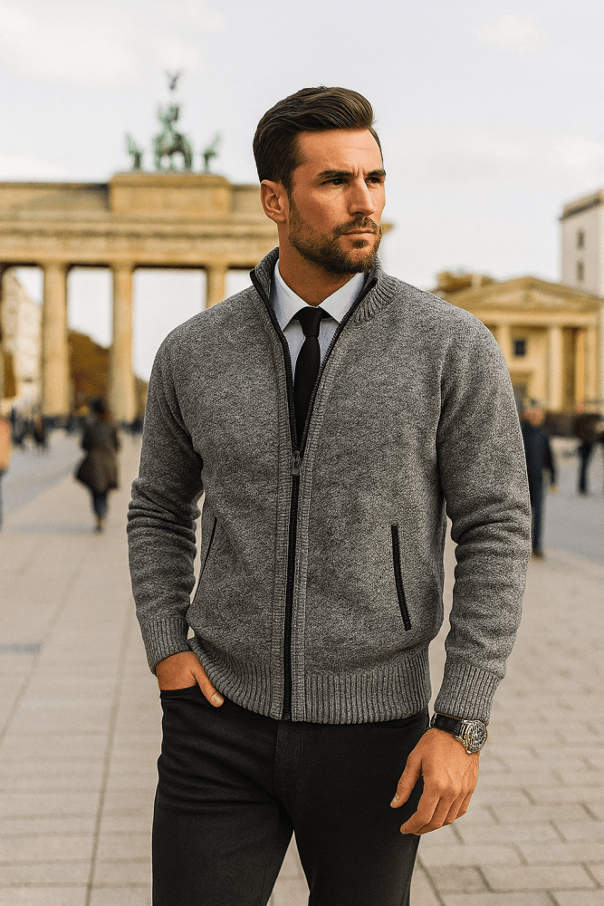 Léon™ | Pull zippé en maille cintré