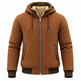 Lukas™ | Veste bomber en tissu gaufré avec capuche
