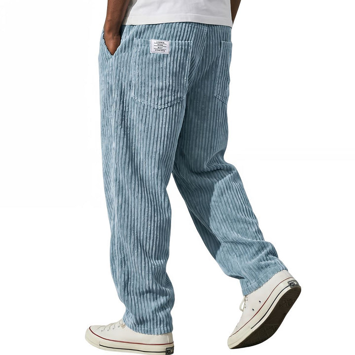 Pantalon Laurent en velours côtelé, coloris bleu clair