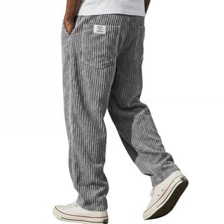 Pantalon Laurent en velours côtelé, coloris gris