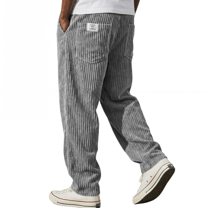Pantalon Laurent en velours côtelé, coloris gris