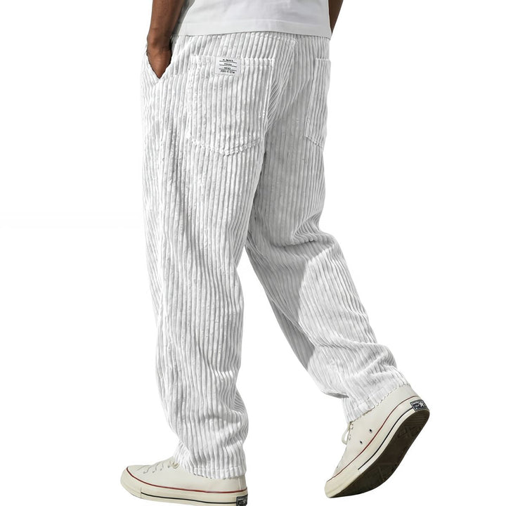 Pantalon Laurent en velours côtelé, coloris blanc