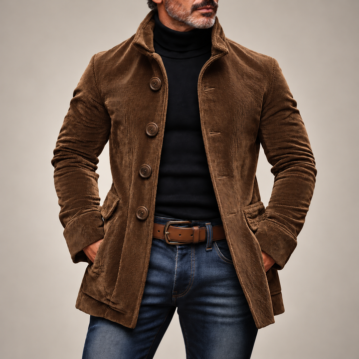 Théodore™ | Veste en velours côtelé à col montant