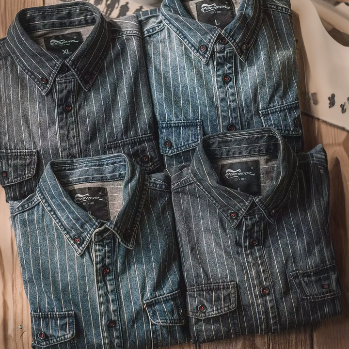 CHEMISE À RAYURES MANCHES LONGUES POUR HOMME