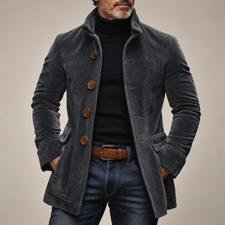 Théodore™ | Veste en velours côtelé à col montant