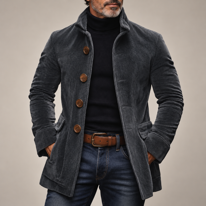 Théodore™ | Veste en velours côtelé à col montant