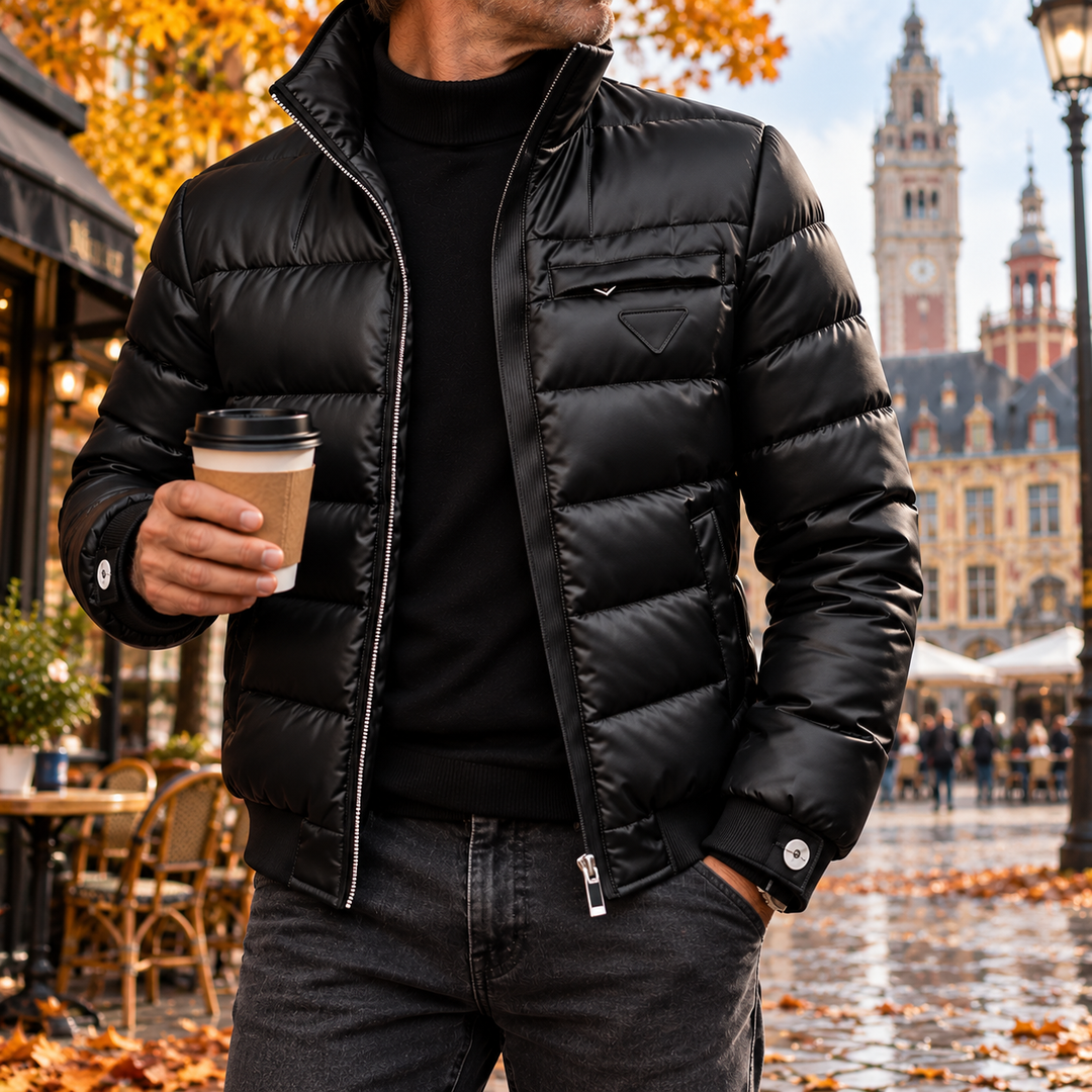 Victor™ | Doudoune matelassée effet cuir pour homme