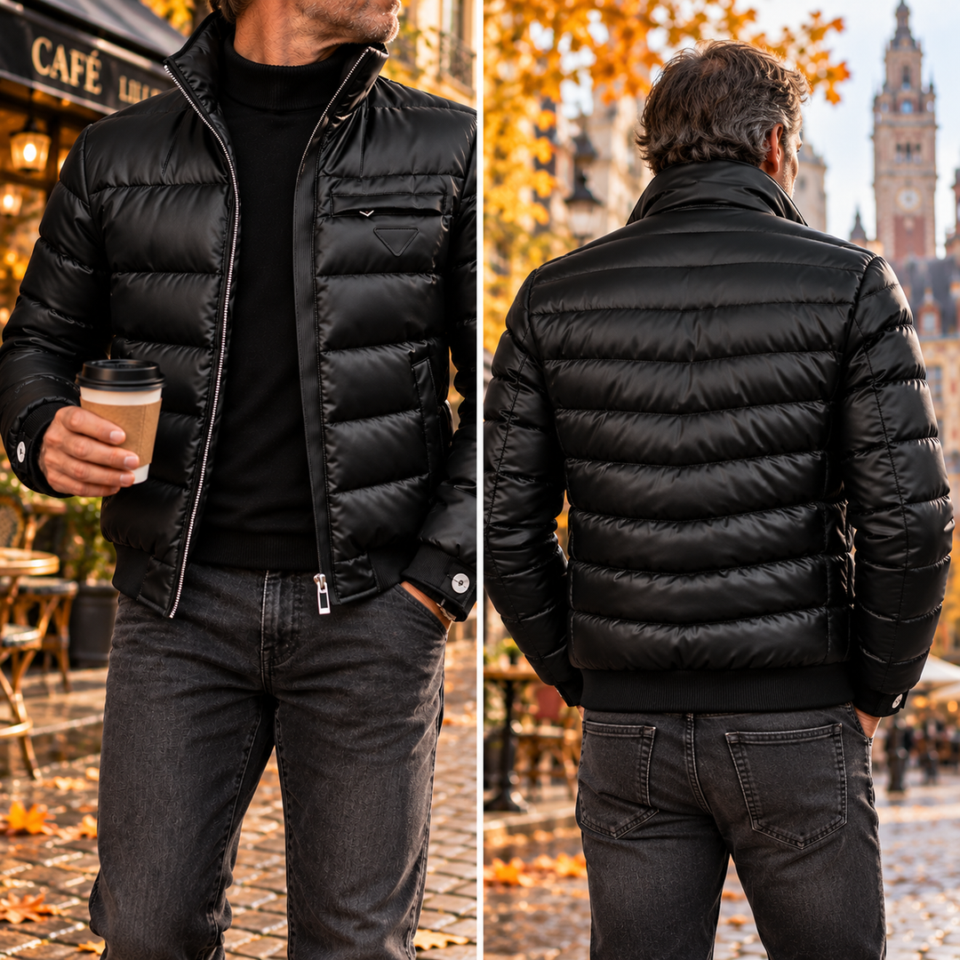 Victor™ | Doudoune matelassée effet cuir pour homme