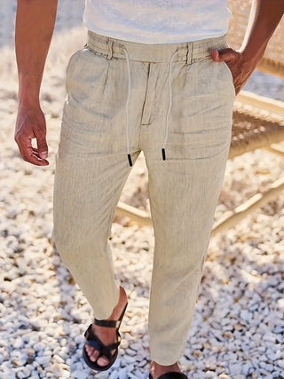 Clément™ | Pantalon large en lin avec cordon
